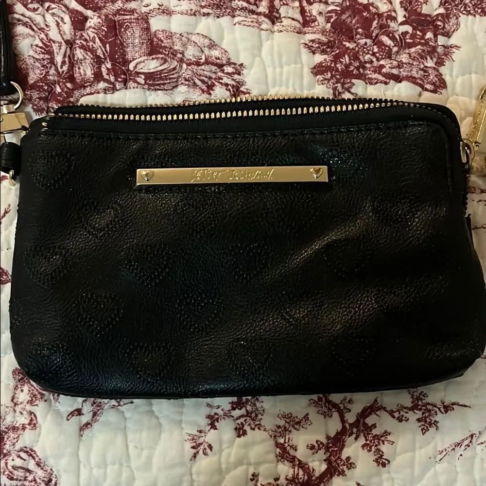 Betsey Johnson Black wristlet